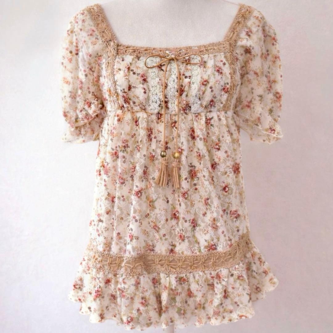 【希少】LIZLISA 花柄 レースフリル トップス 00s y2k リズリサ