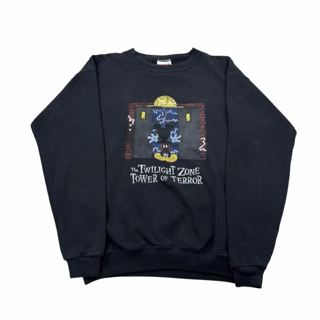 90s Disney タワーオブテラー ミッキー スウェット フェード 黒