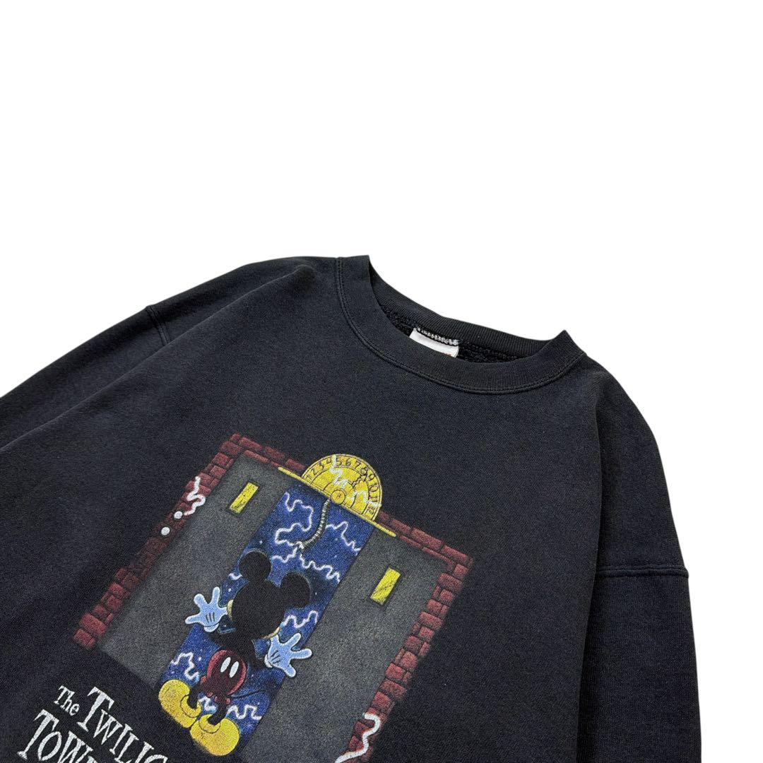 90s Disney タワーオブテラー ミッキー スウェット フェード 黒