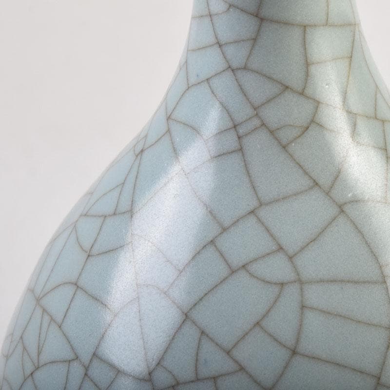 人間国宝　弓野窯　中島宏造　青磁　徳利　共箱　V　9154