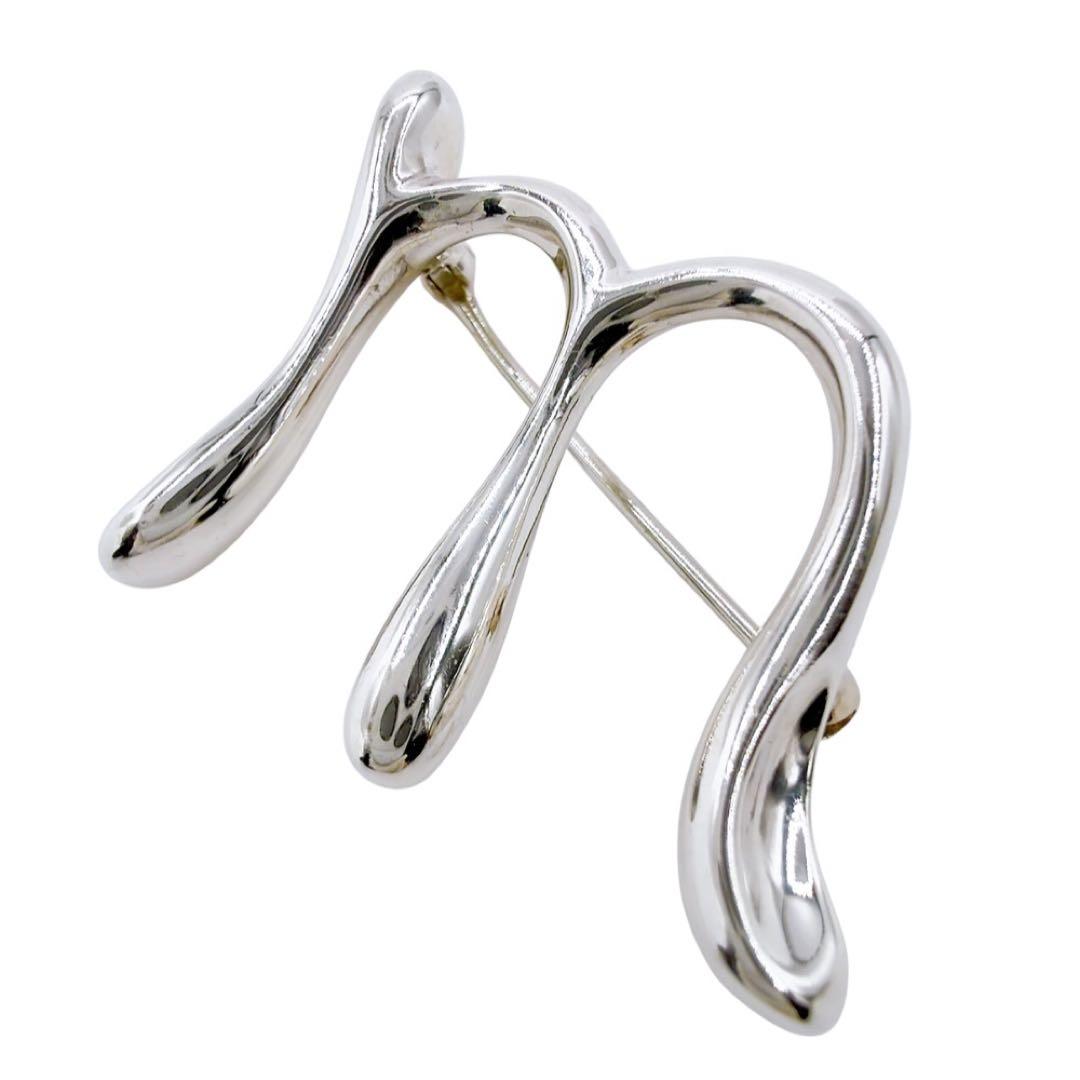 美品✨ティファニー イニシャル ブローチ m シルバー SV 925 セレモニー