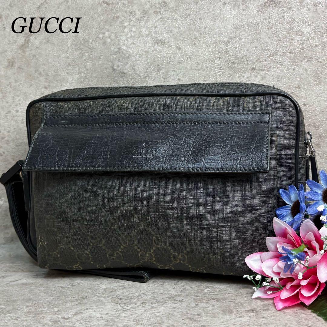 ✨格安✨ グッチ ハンドバッグ 小物入れ フラップ GGスプリーム 黒色