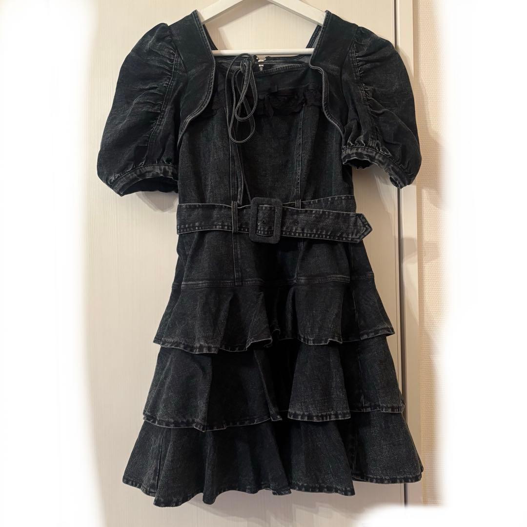 pium ティアードフリルミニワンピース ブラック