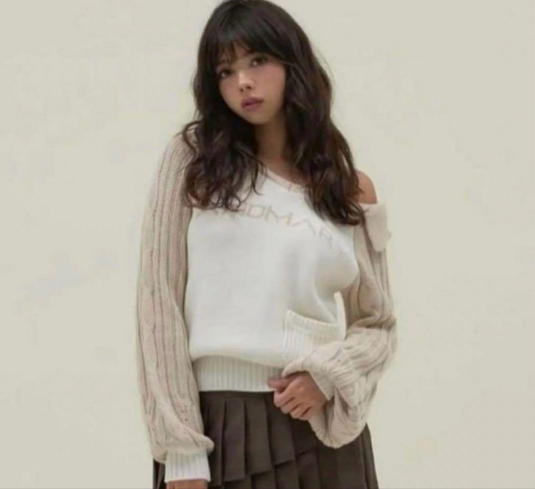 トップス andmary Marie knit tops beige
