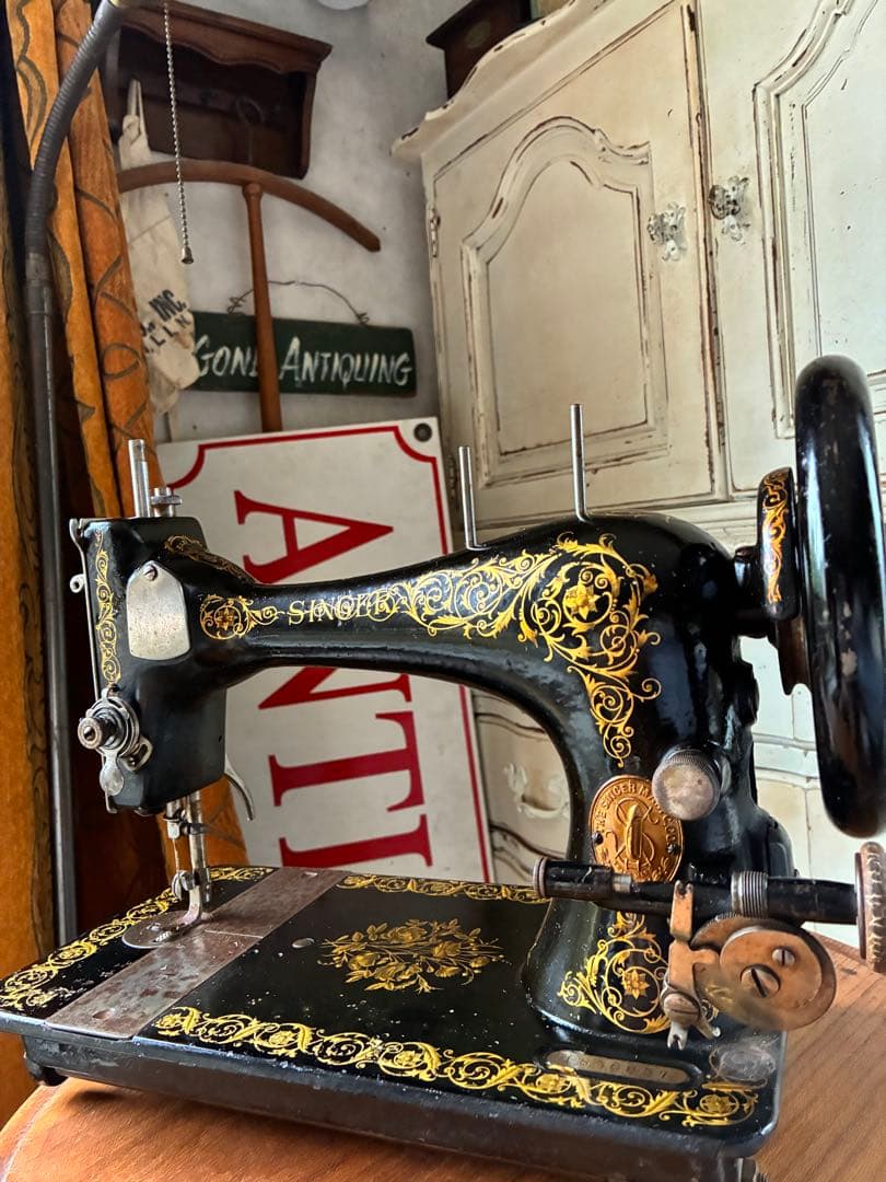 フランス　アンティーク　シンガー　Singer ミシン　1800年代　美品　レア