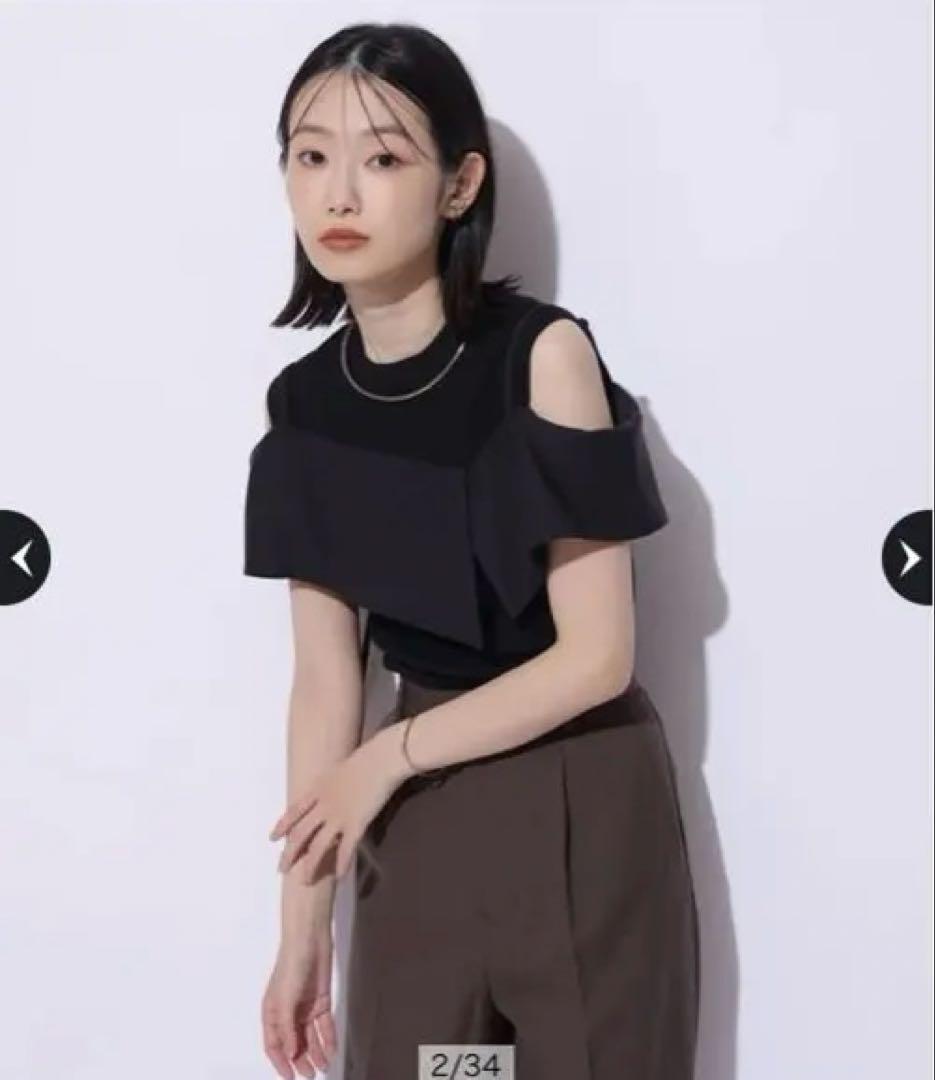 Mystrada ビックカラードッキングニット　黒