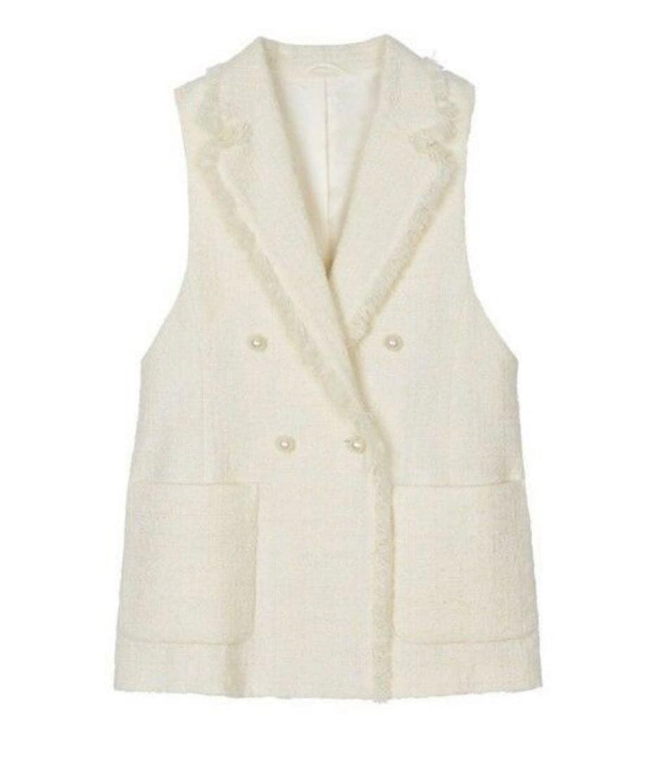 ※お値下げ不可※ANAYI フリンジ付きダブルブレストベスト 38