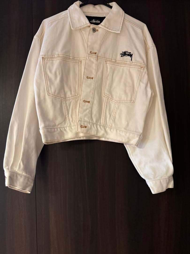 Stussy ホワイト デニムジャケット　レア