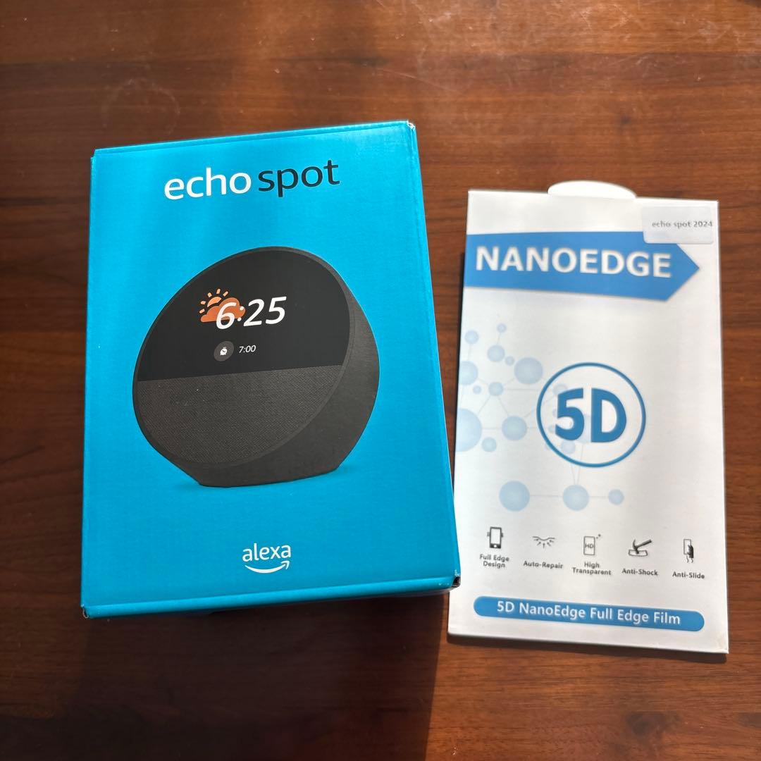 【新品未開封】Amazon Echo Spot ブラック　保護フィルム付き