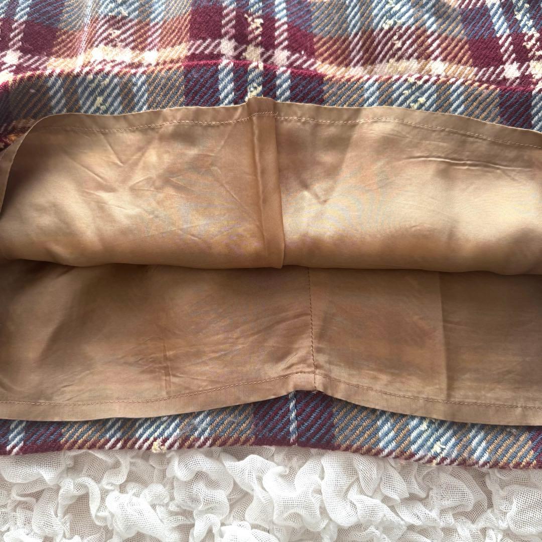 M'S GRACY エムズグレイシー　ワンピース　ベロア　リボン　チェック　切替