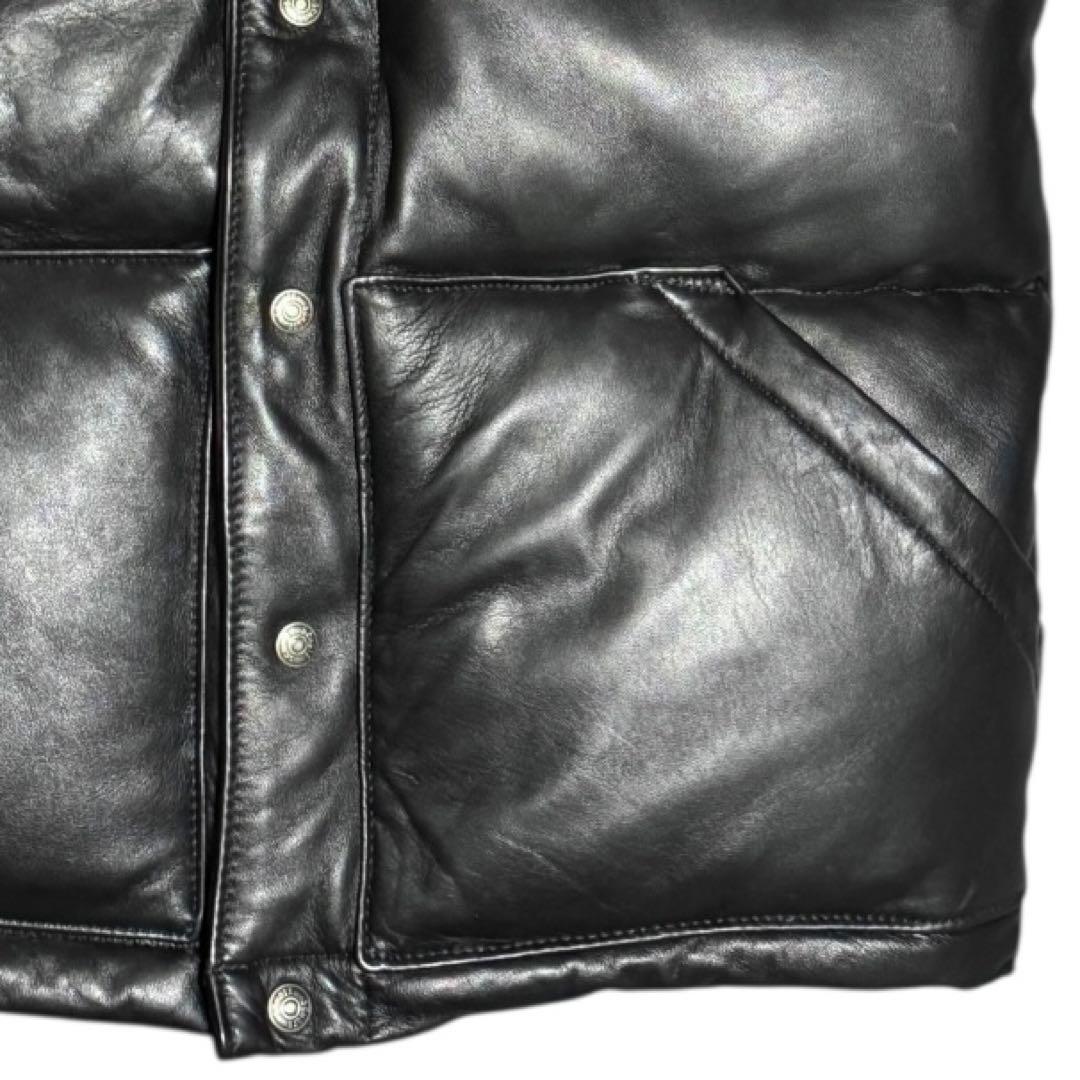 美品 Schott 米国製 204D 羊革 レザーダウンベスト ブラック L