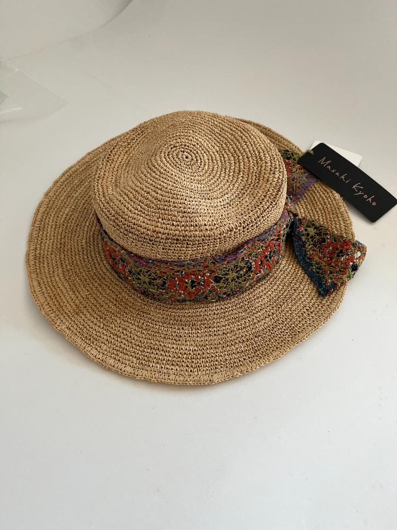 Masaki・Kyoko・佐藤繊維の麦わら風の帽子です。未使用☆タグ付き