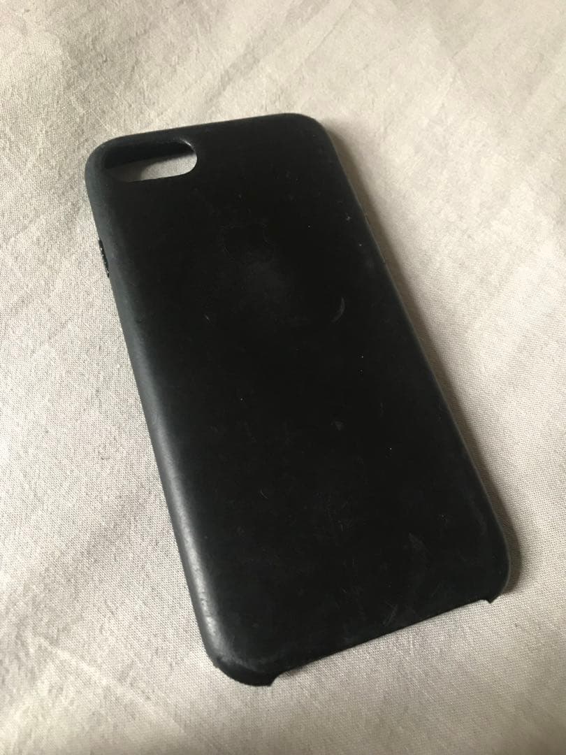 希少Apple 純正ブラックレザー iPhone7用ケース