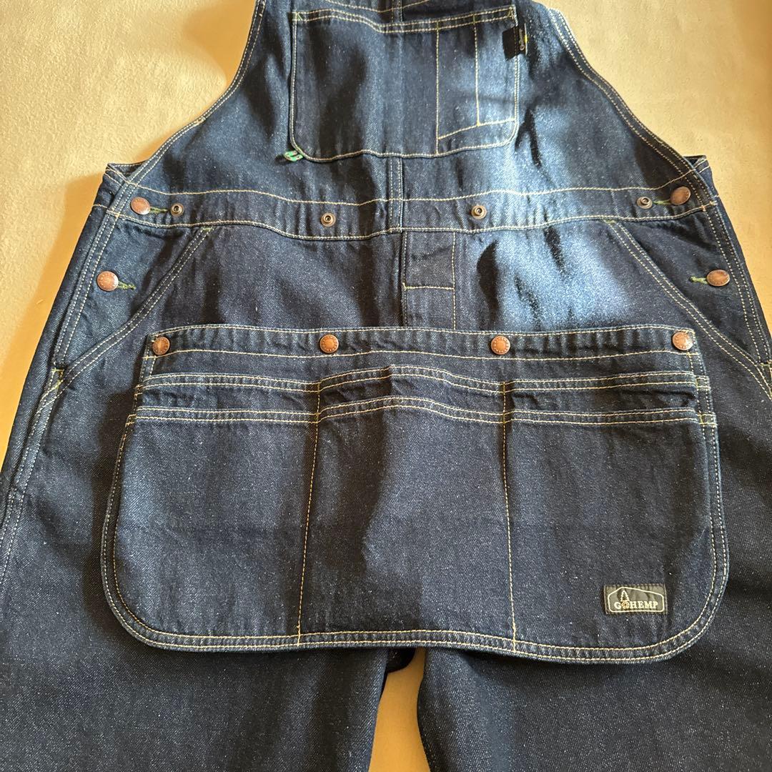 GOHEMP ダークブルー デニムオーバーオール