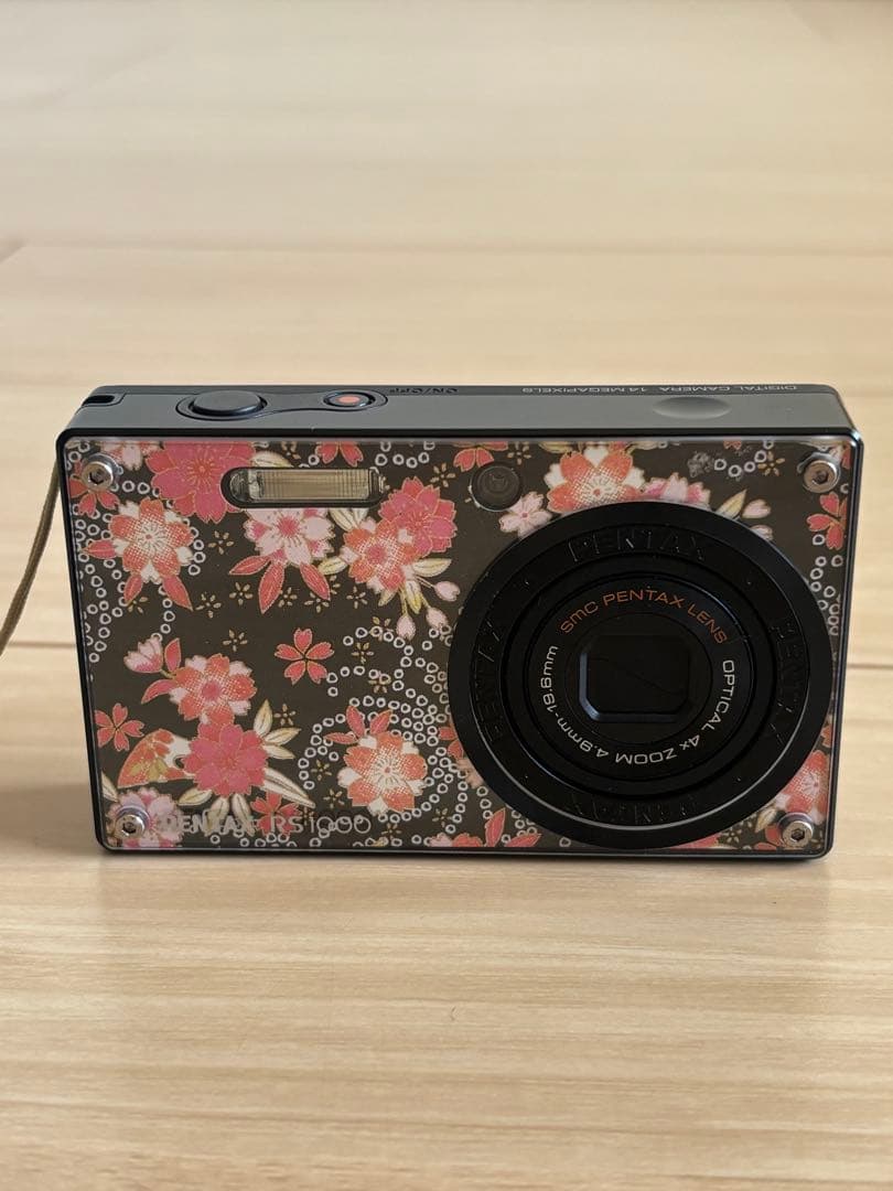【美品】PENTAX コンパクトデジタルカメラ 花柄 希少