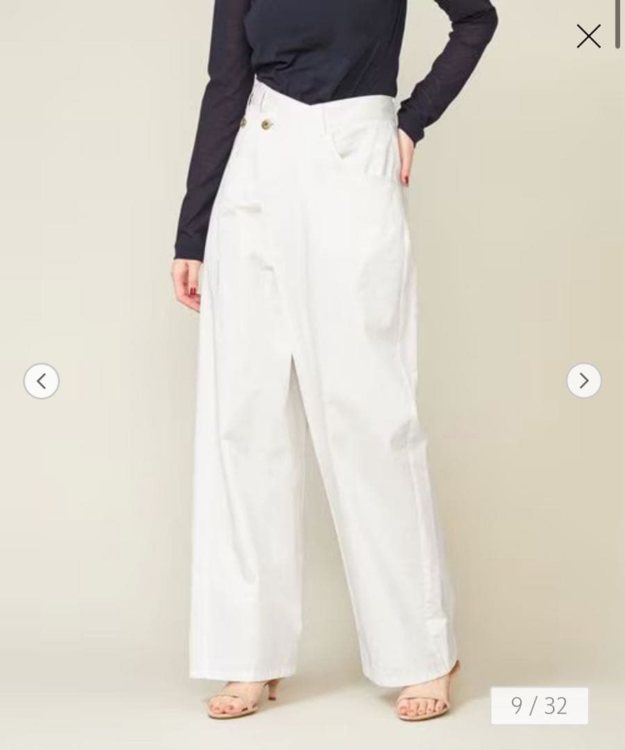 ＜conte＞ラップ チノ テーパードワイドパンツ　サイズ38 ／2回着用