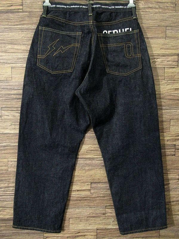極美品 濃紺 シークエル フラグメントデザイン セルビッチ デニム パンツ S