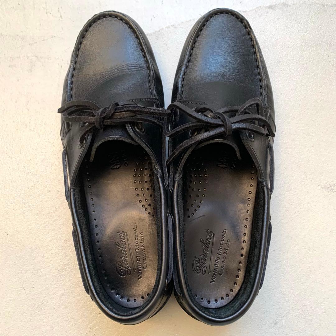 【美品】Paraboot/パラブーツ　BARTH バース デッキシューズ　黒