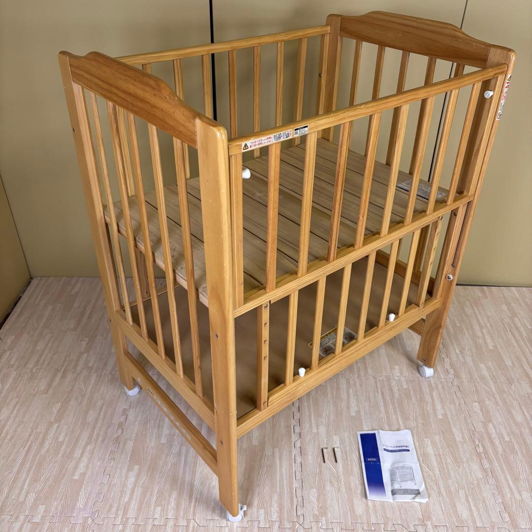 ☆除菌清掃済☆　☆綺麗☆　カトージ　ハイシートミニベッド　ナチュラル　すのこ床板