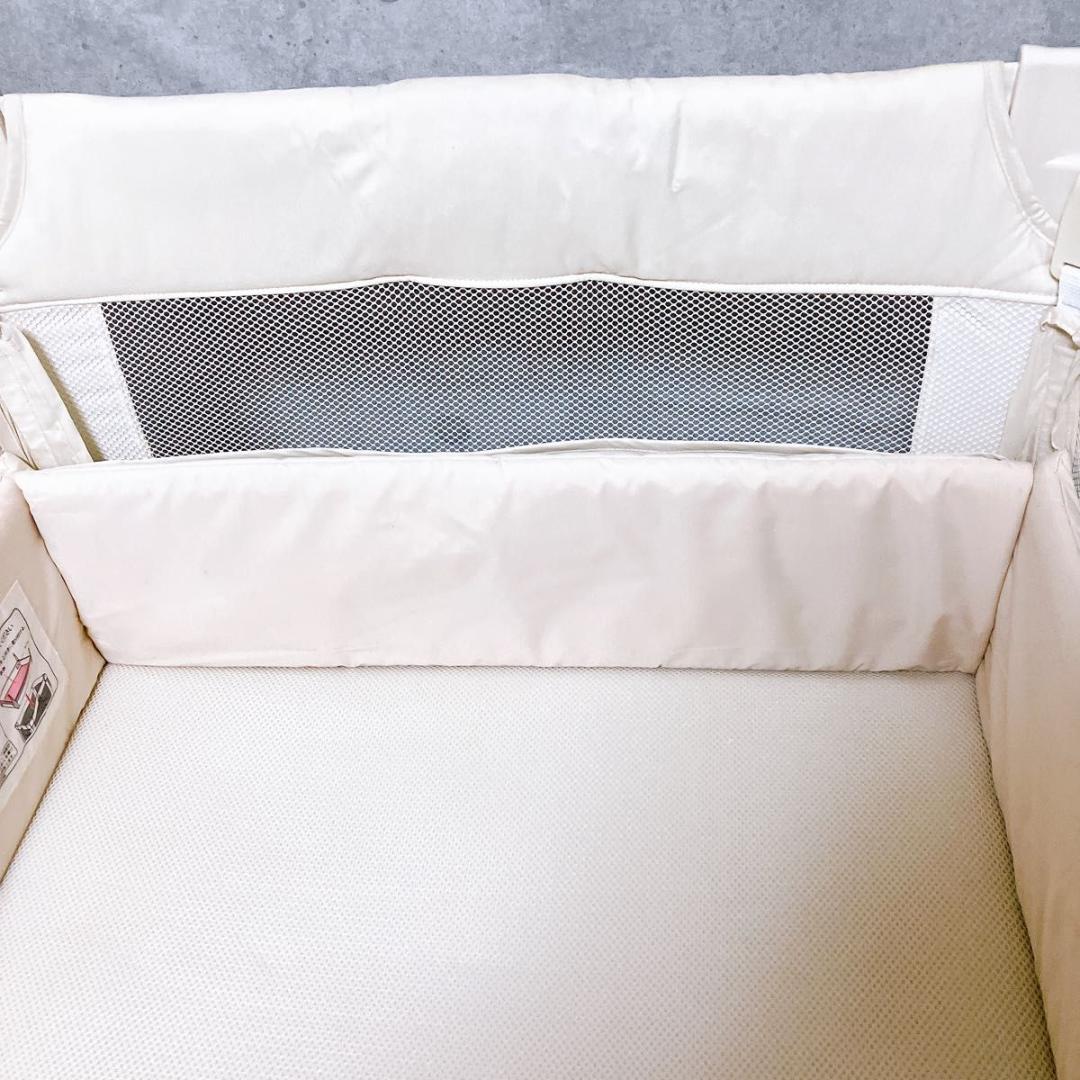 アップリカ ココネルエアー ベビーベッド 折りたたみ ミルクホワイト ポータブル