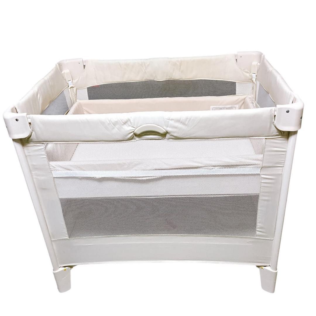 アップリカ ココネルエアー ベビーベッド 折りたたみ ミルクホワイト ポータブル