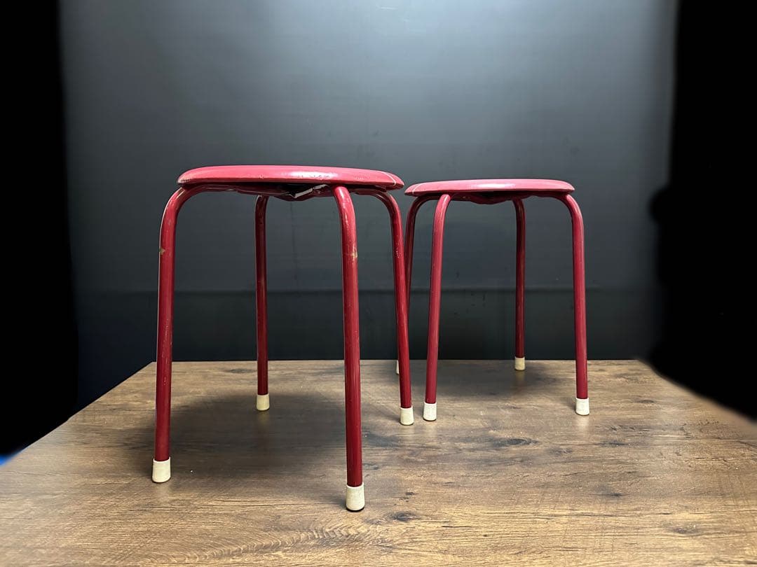 昭和レトロ レアヴィンテージ　LARK 丸椅子 スタッキングスツール 2脚セット