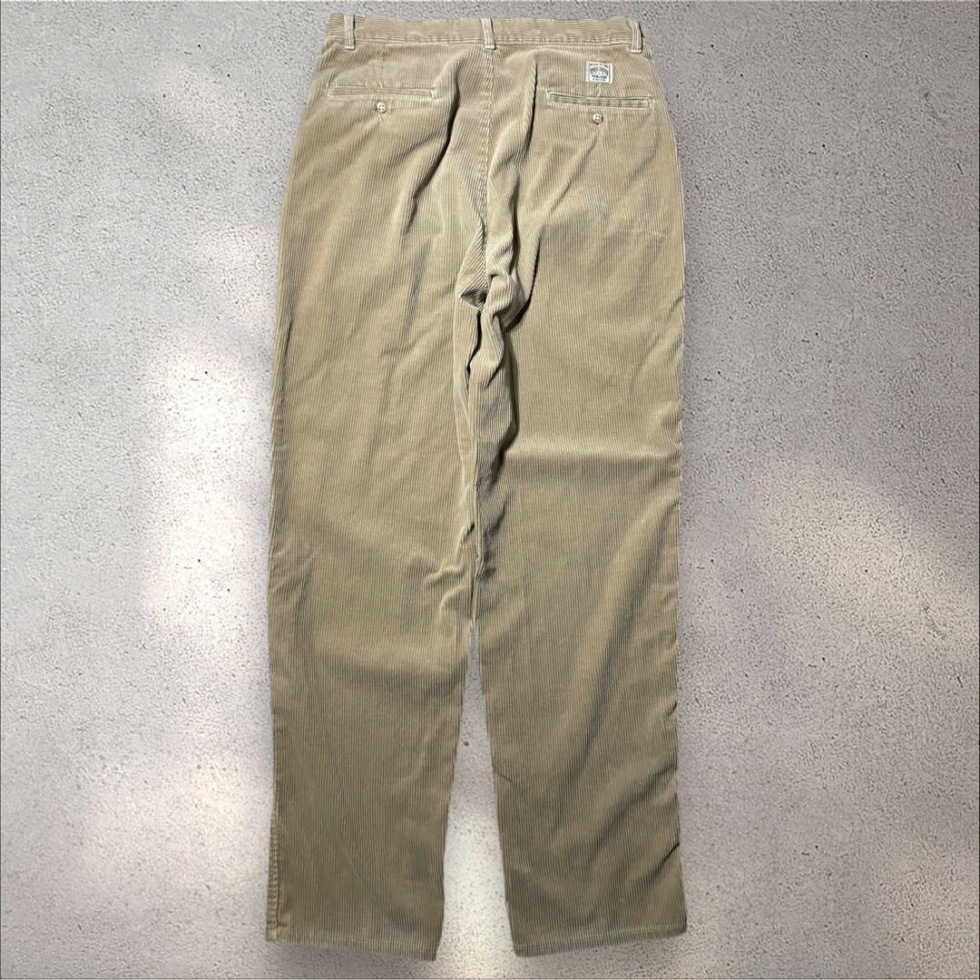 USA製90sラルフローレン太畝コーデュロイパンツW33スクエアタグアンドリュー