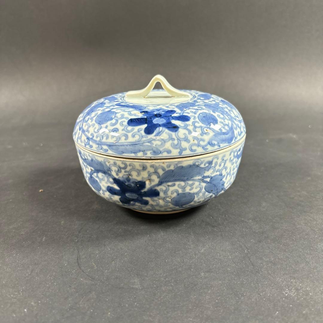 130.132.133 古伊万里　染付　唐草　花唐草　蓋物　九谷　鍋島　茶器