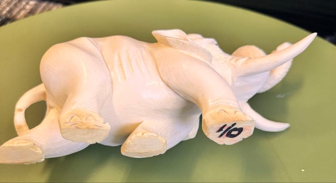 象牙風　マンモス・象　置物