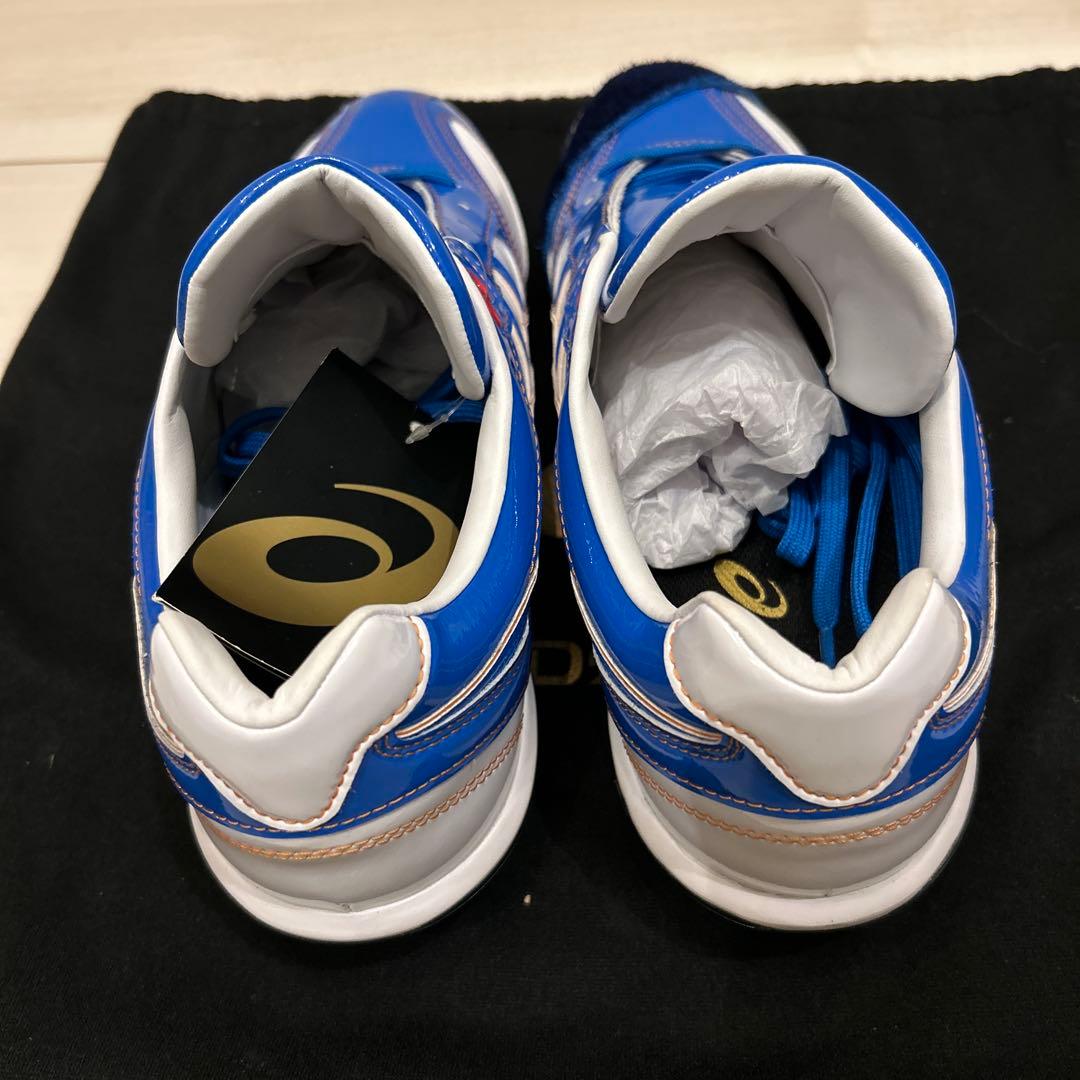 シ*ュ様 asics アシックス 青白 スパイクシューズ 27cm