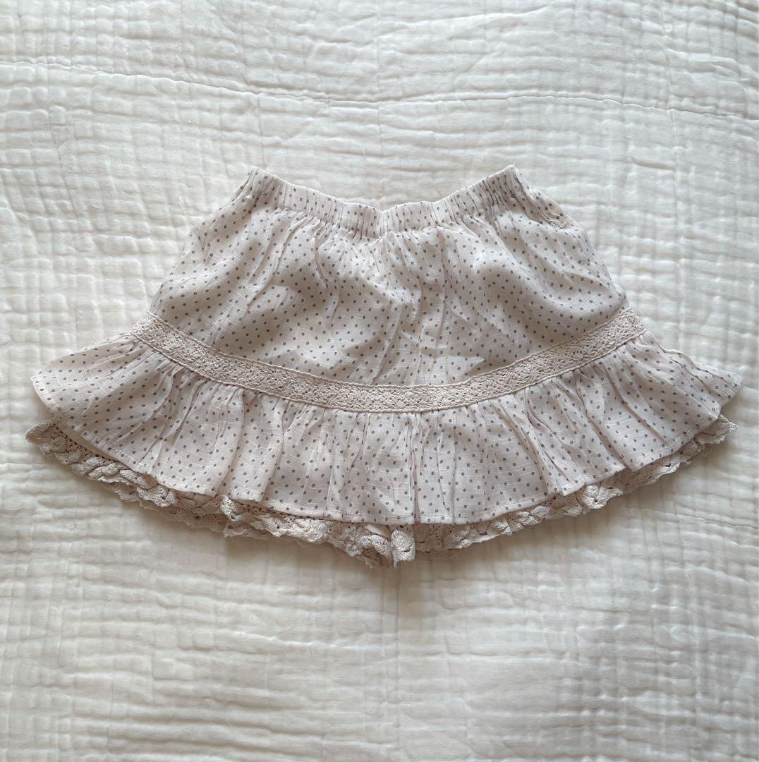 00s 希少 LIZLISA系 ドットコットンフリルレーススカパン 姫カジ