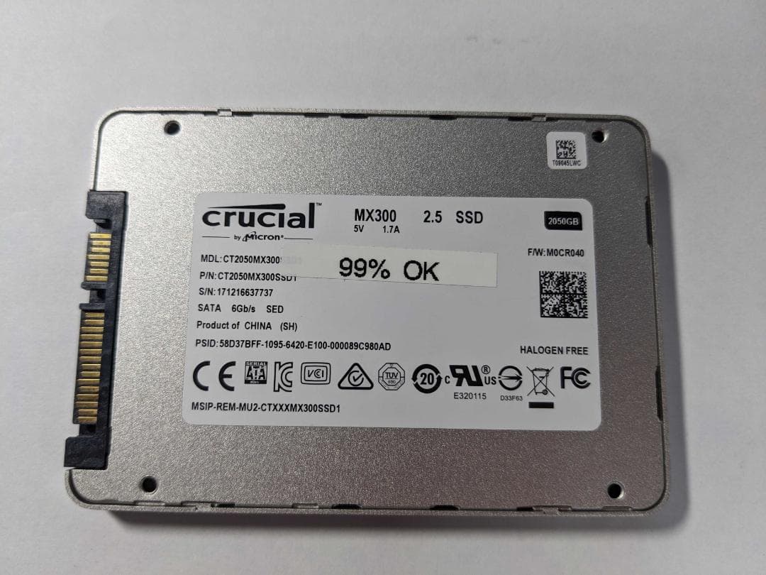 N*n様 Crucial CT2050 MX300 SSD : 2050.4 G