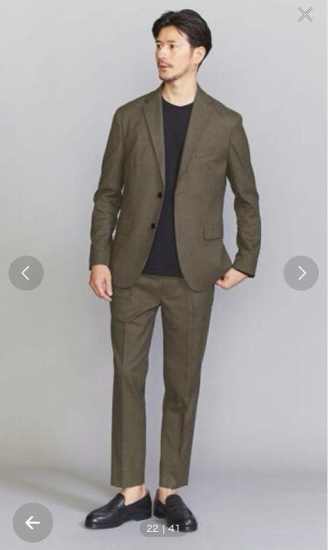 ビューティーユースセットアップ/ジャケット＆イージースラックスオリーブ / S