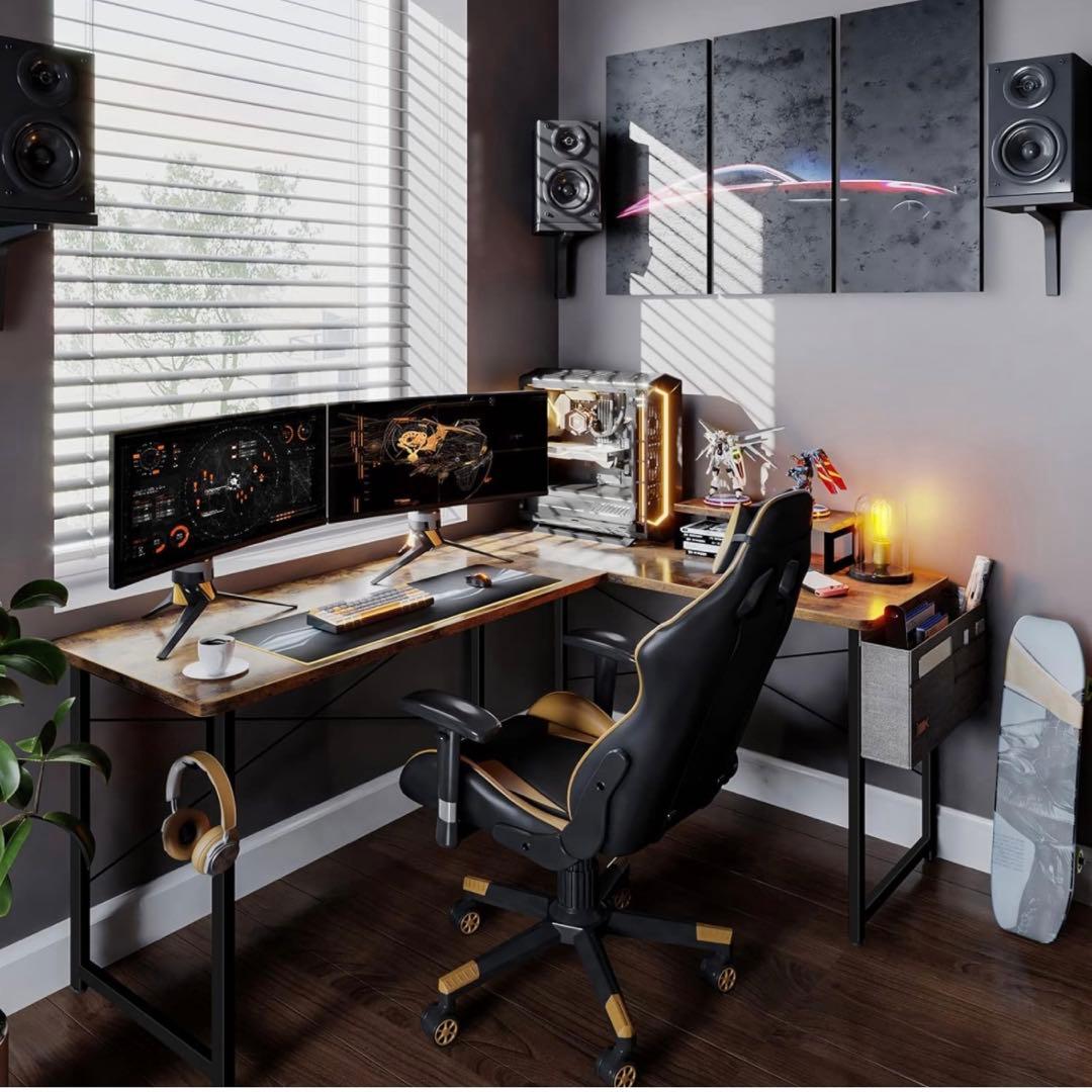 ODK l字デスク パソコンデスク ゲーミングデスク L字型