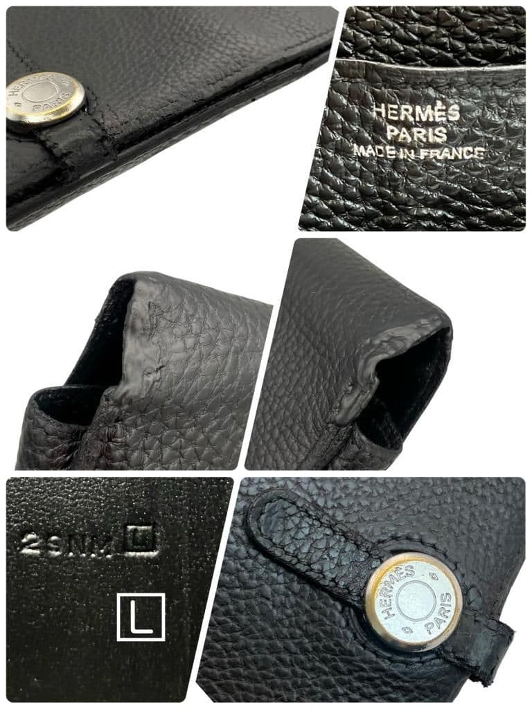 美品 HERMES エルメス ドゴン ▢L刻印 ケース付 ブラック