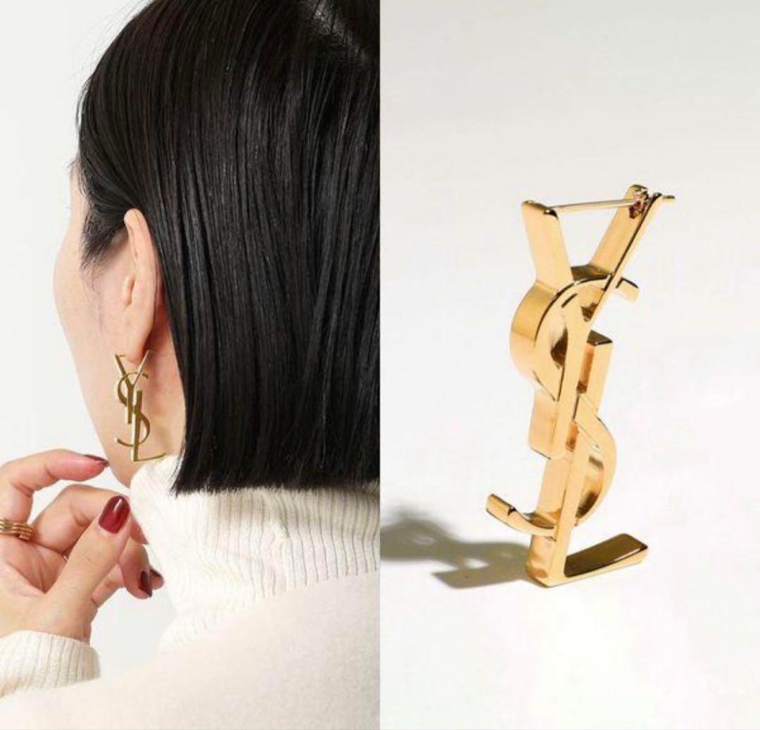 サンローラン カサンドラ ピアス ゴールド 片耳 ロゴ YSL アクセサリー
