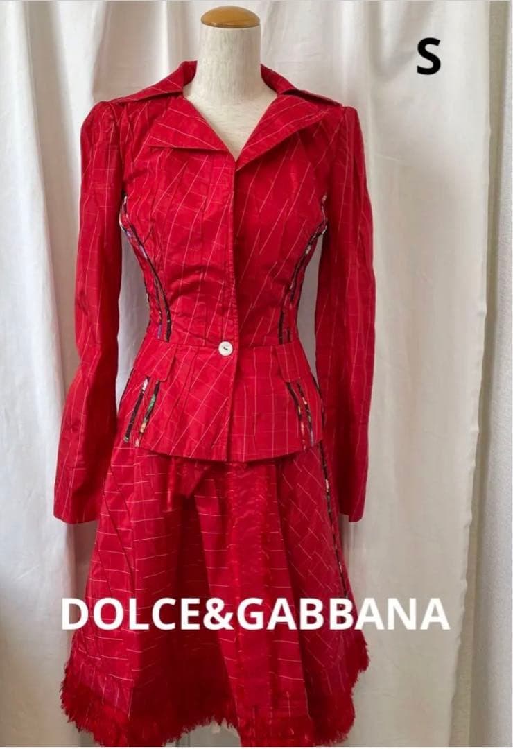 DOLCE&GABBANA ジャケット スカート セットアップ 赤