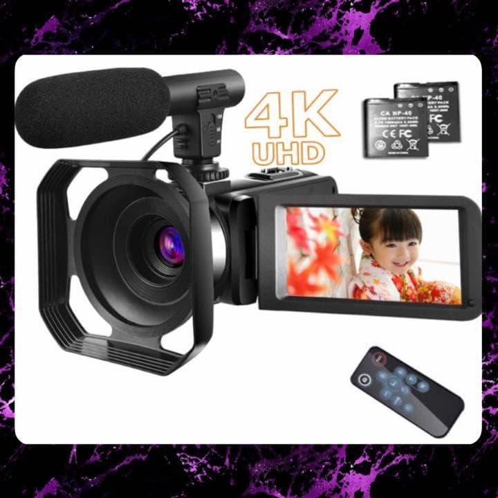 超豪華セット❣初心者でも簡単にプロ級の本格的な撮影が可能♪❤4Kビデオカメラ