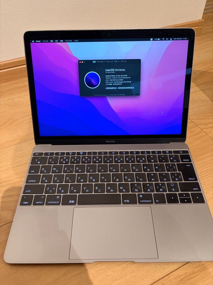 【美品】MacBook 12インチ　純正レザースリーブ付き