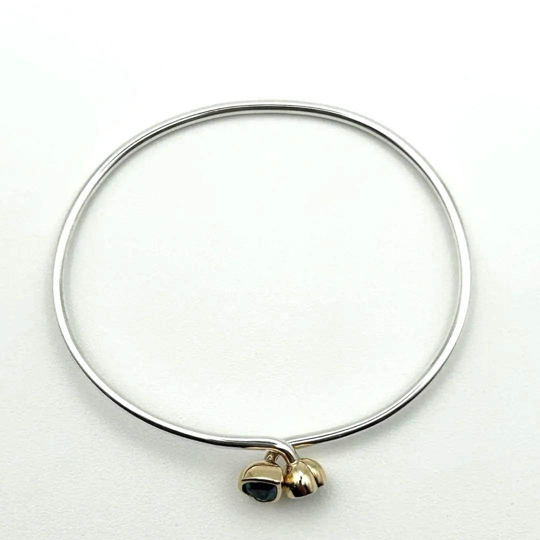 スタージュエリー K14 silver925 バングル ブレスレット ハート 石