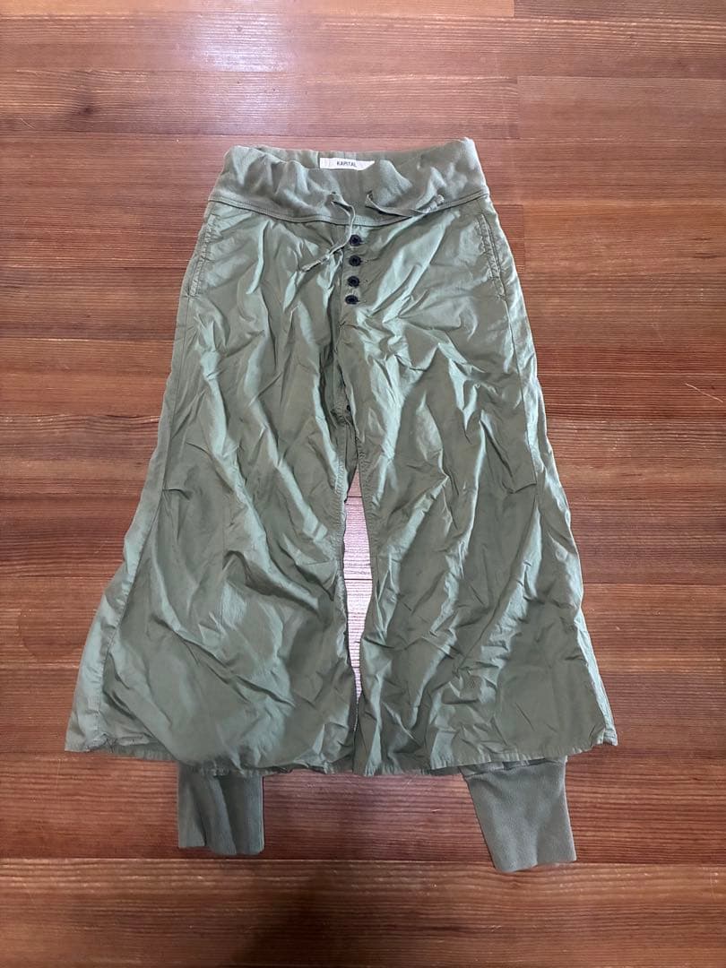 KAPITAL レイヤード風ワイドパンツ　スカート付きパンツ