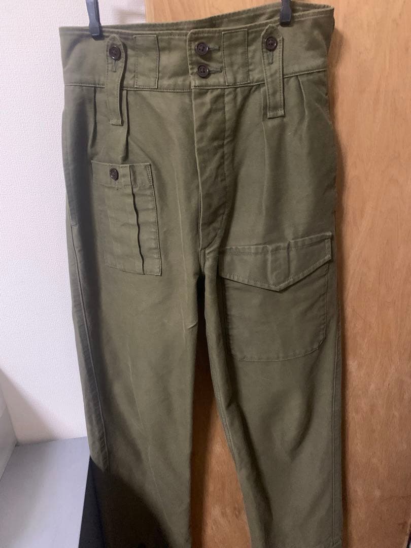 Nigel Cabourn オリーブ サテン ワークパンツ 8