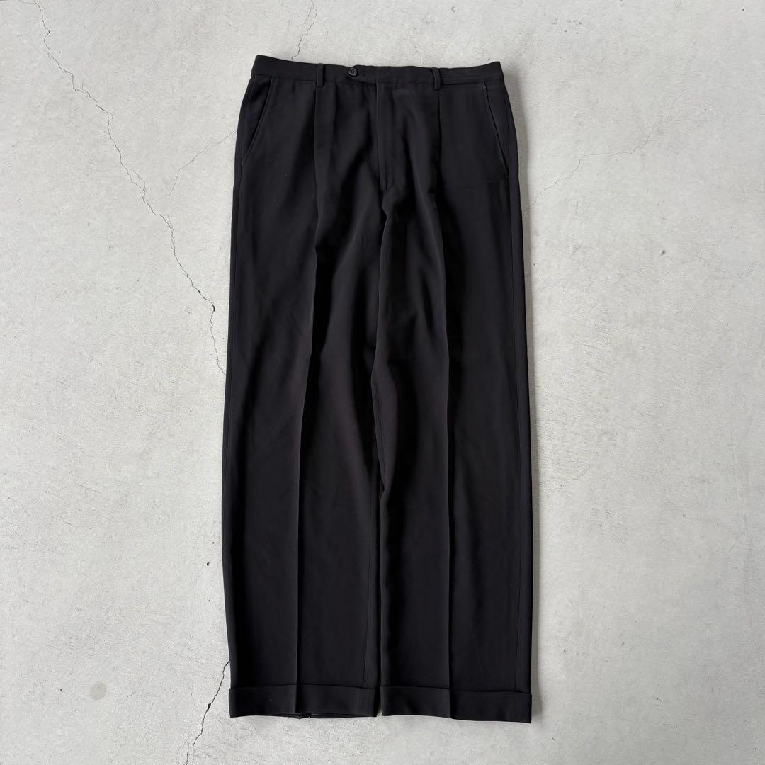 パンツ 90s ARMANI COLLEZIONI wide slacks black