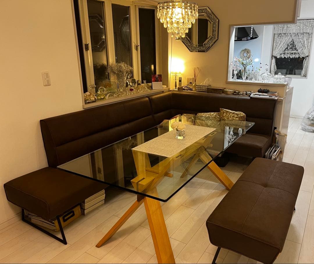 オシャレなダイニングソファ7〜8人掛け　横浜発⭐︎重ねたら乗用車に乗ります