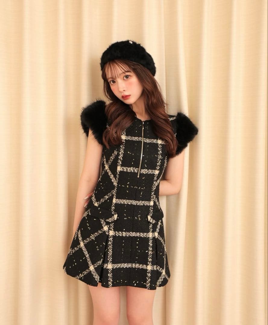 ワンピース Mmeeme Maison tweed mini onepiece