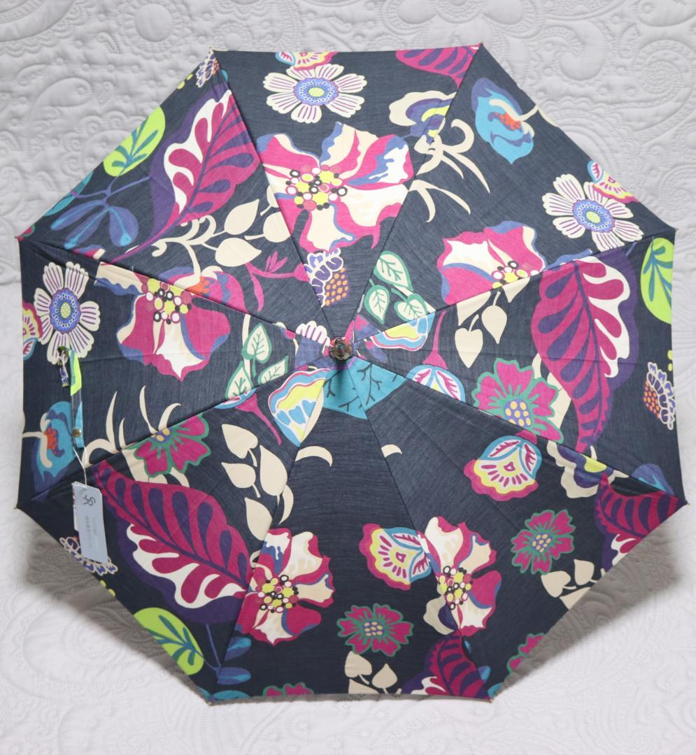 新品【晴雨兼用 長傘】希少！持ち手ループ型ハイビスカス柄 遮蔽率99％ 日傘