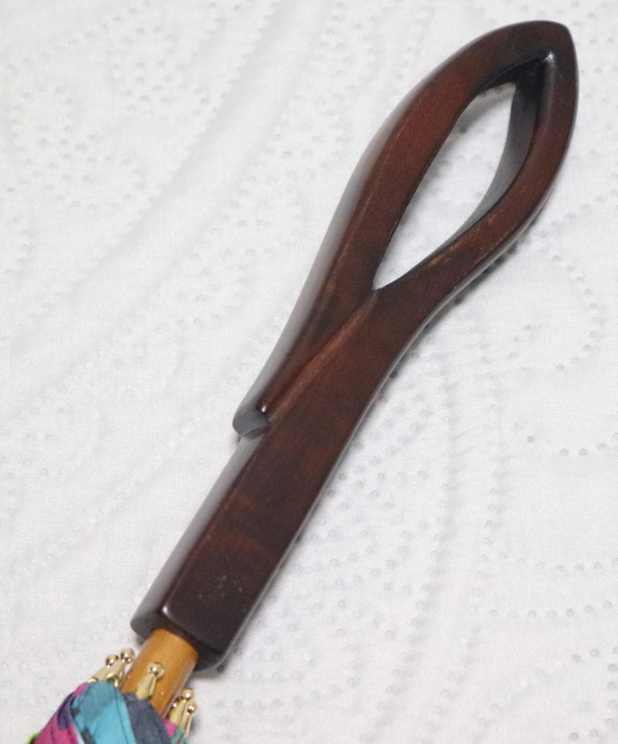 新品【晴雨兼用 長傘】希少！持ち手ループ型ハイビスカス柄 遮蔽率99％ 日傘