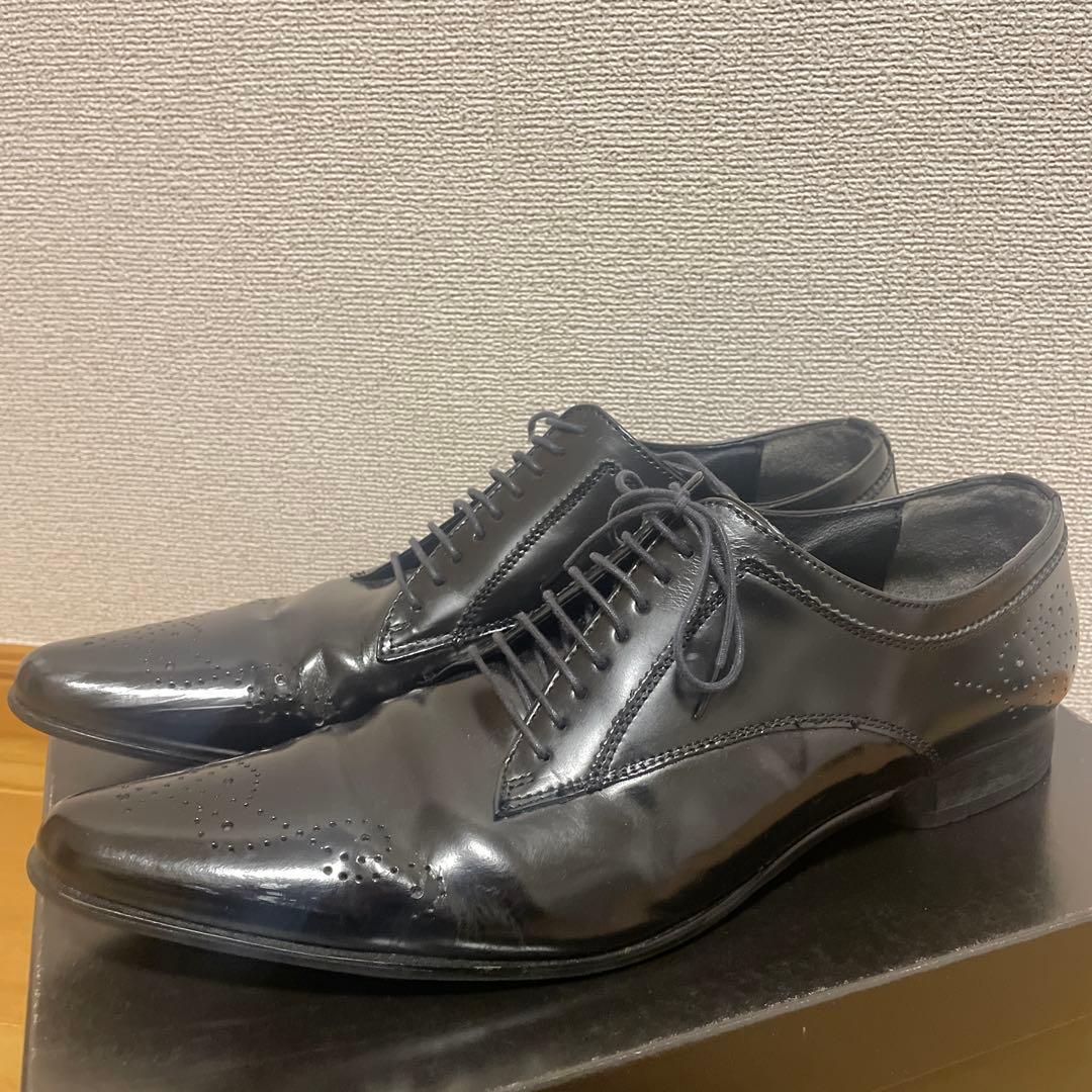 ficce ブラックレザードレスシューズ ストレートチップ　28cm ブラック