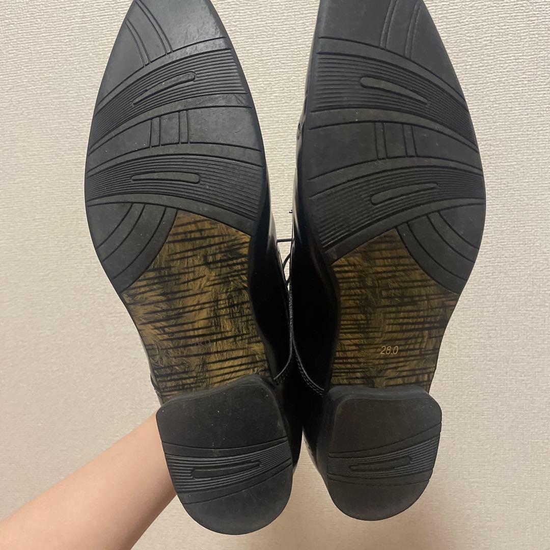 ficce ブラックレザードレスシューズ ストレートチップ　28cm ブラック