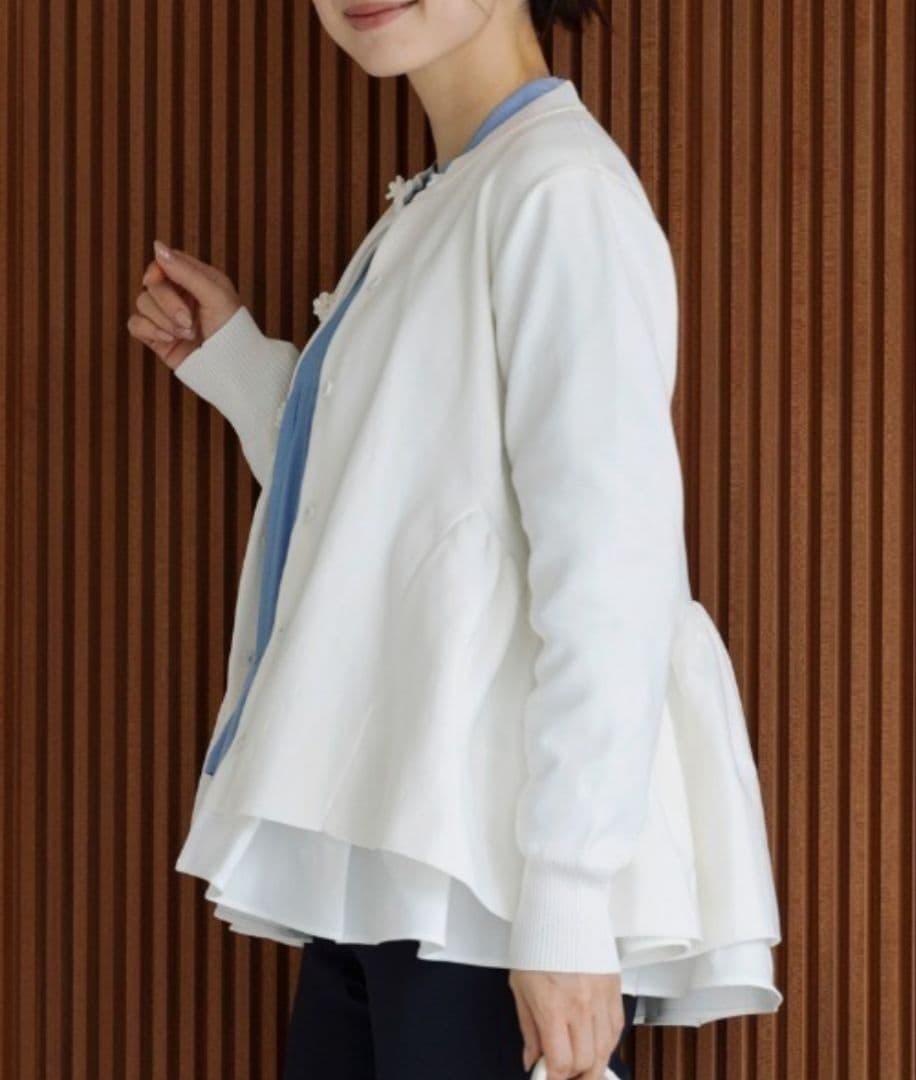 25AW Sono/ソーノ オーナメントパール3Dレイヤードニットカーディガン